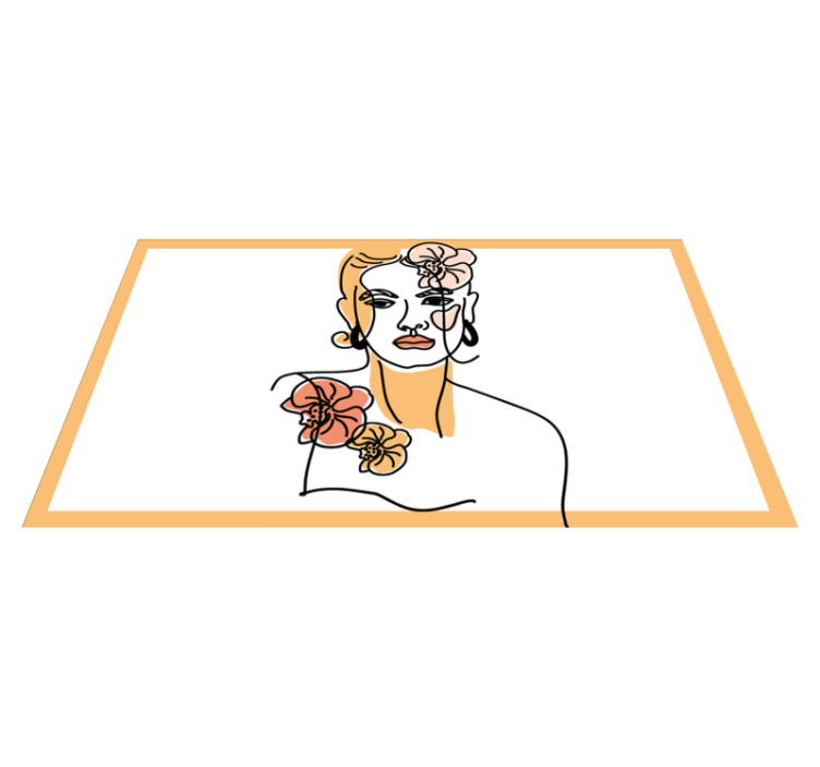 Stílusos virágportré vinil szőnyeg modern - TenStickers