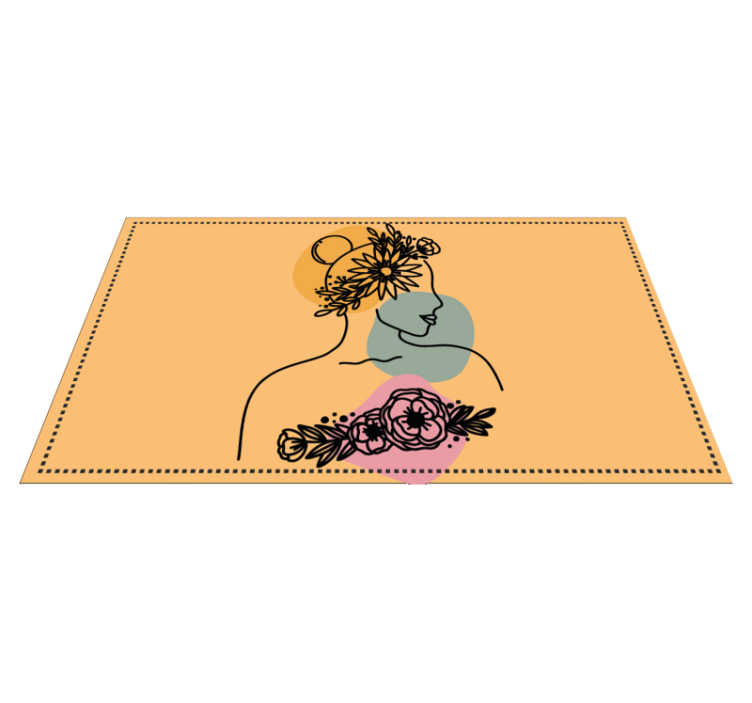Csodálatos nő virág arc szőnyeg - TenStickers