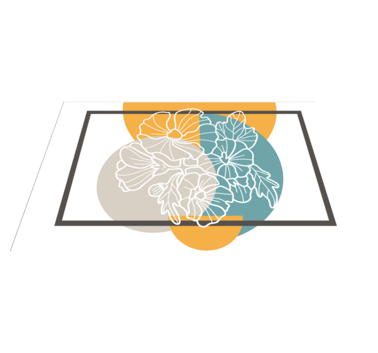 Modern virágos akcentussal vinil szőnyeg virágok és növények - TenStickers