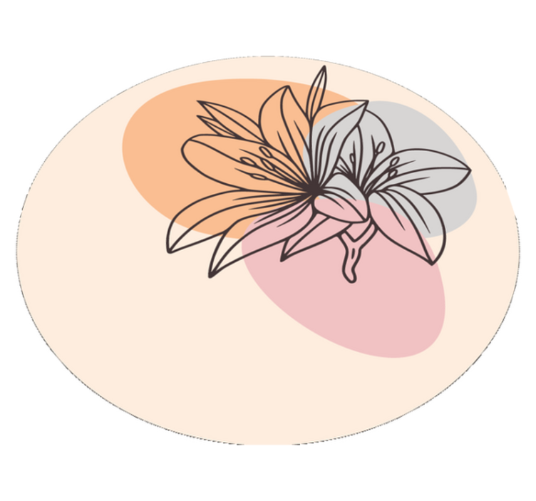 Liliom virágos díszítéssel Vinil szőnyeg kör alakú - TenStickers