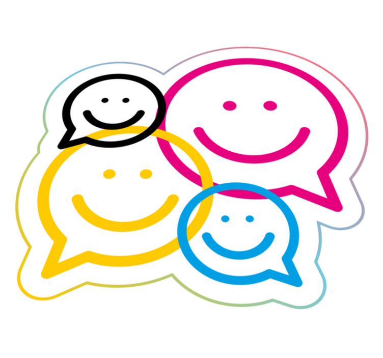 Mosolygós arc gyűjtemény vinil szőnyeg tinik - TenStickers