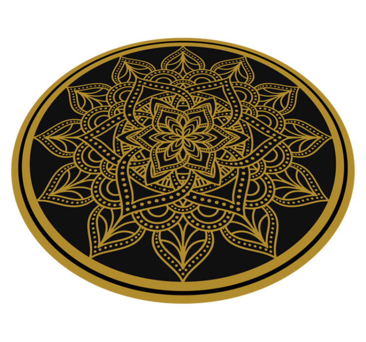 Arany nap formájú mandala vinyl szőnyeg - TenStickers