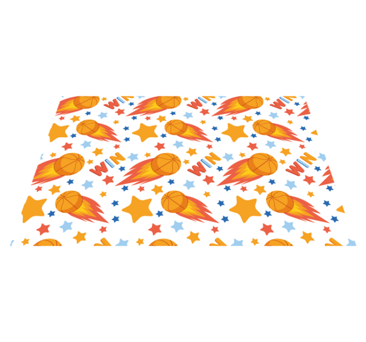 Kosárlabda és csillag mintás téglalap alakú szőnyeg - TenStickers