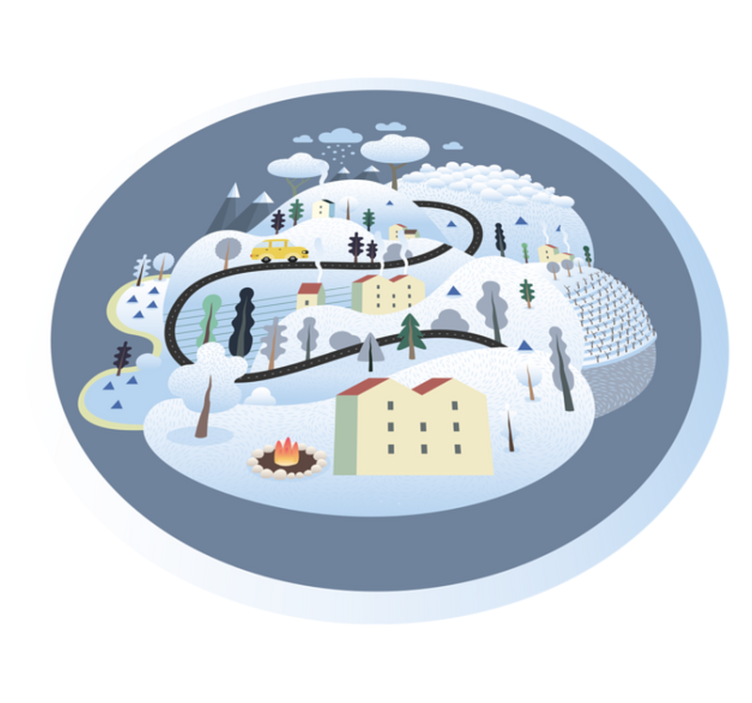 Szeszélyes tájutazás vinil szőnyeg utak - TenStickers