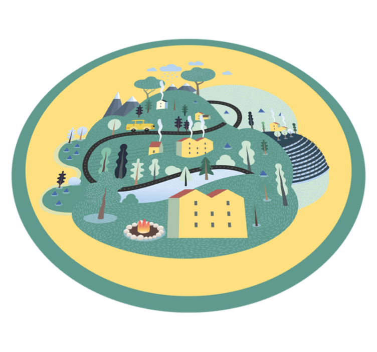 Játékos tájutazás vinil szőnyeg utak - TenStickers