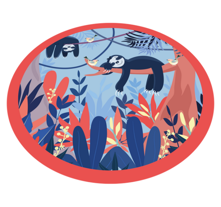 Lajhár dzsungel jelenet vinil szőnyeg állatnyomat - TenStickers