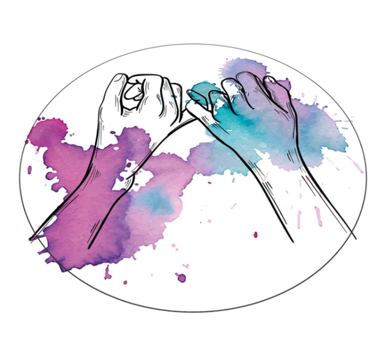 összefonódó kezek vinil szőnyeg tinik - TenStickers