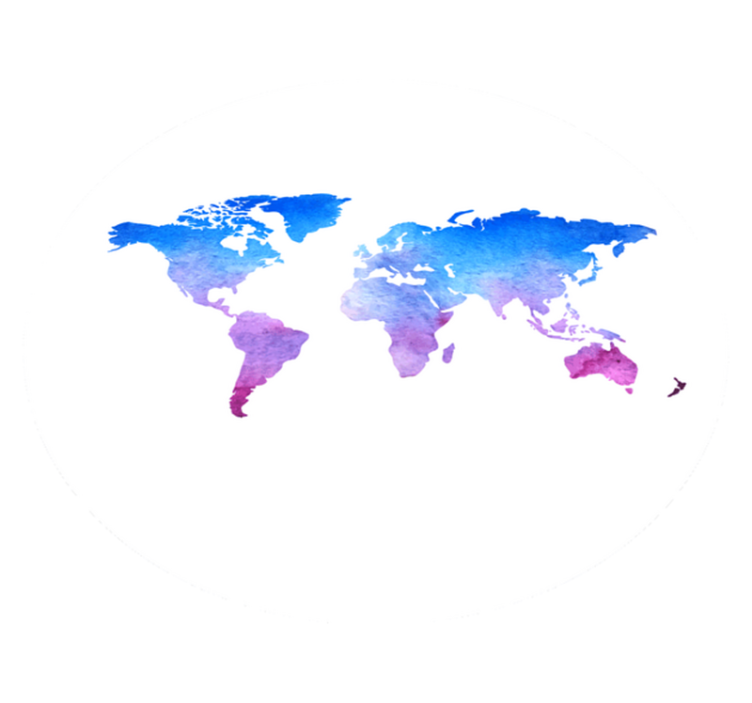 Kör alakú akvarell textúra. vinil szőnyeg világtérkép - TenStickers