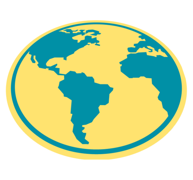 Színes kék és sárga földgömb világtérkép szőnyeg - TenStickers