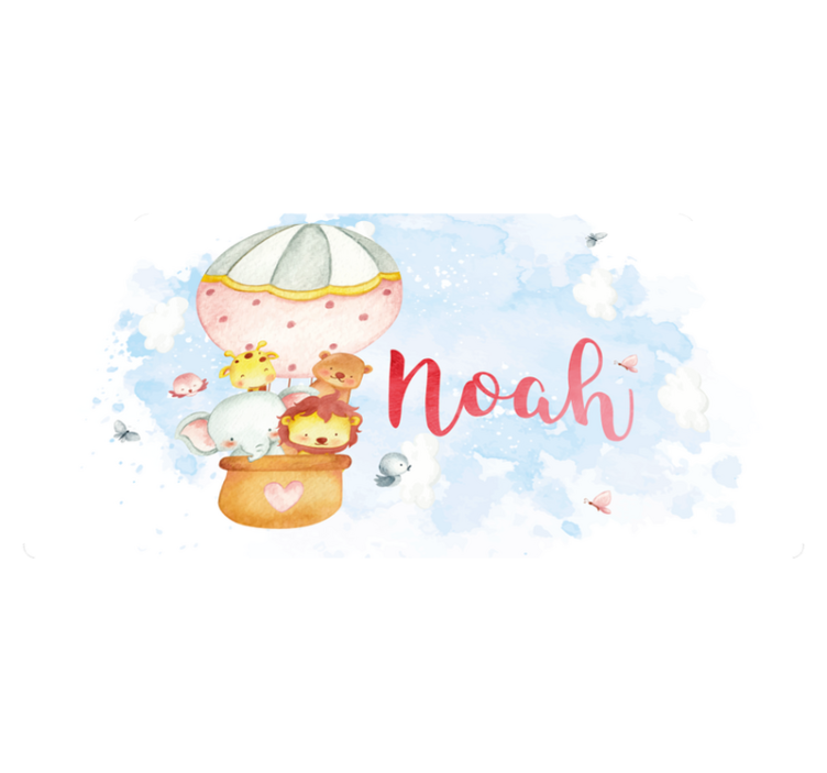 Névvel ellátott léggömbös kaland vinil szőnyeg óvodák - TenStickers