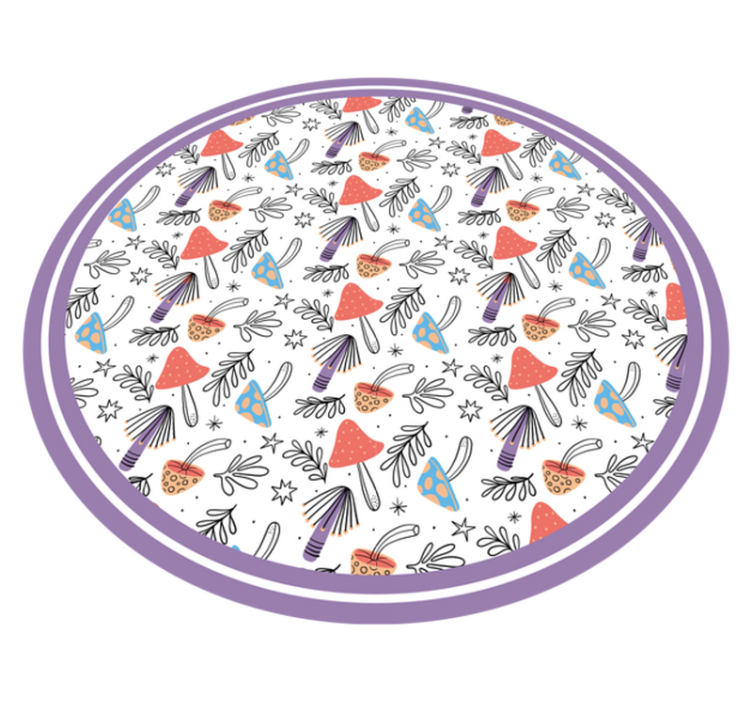 Színes gombák hajtanak ki vinil szőnyeg természet - TenStickers