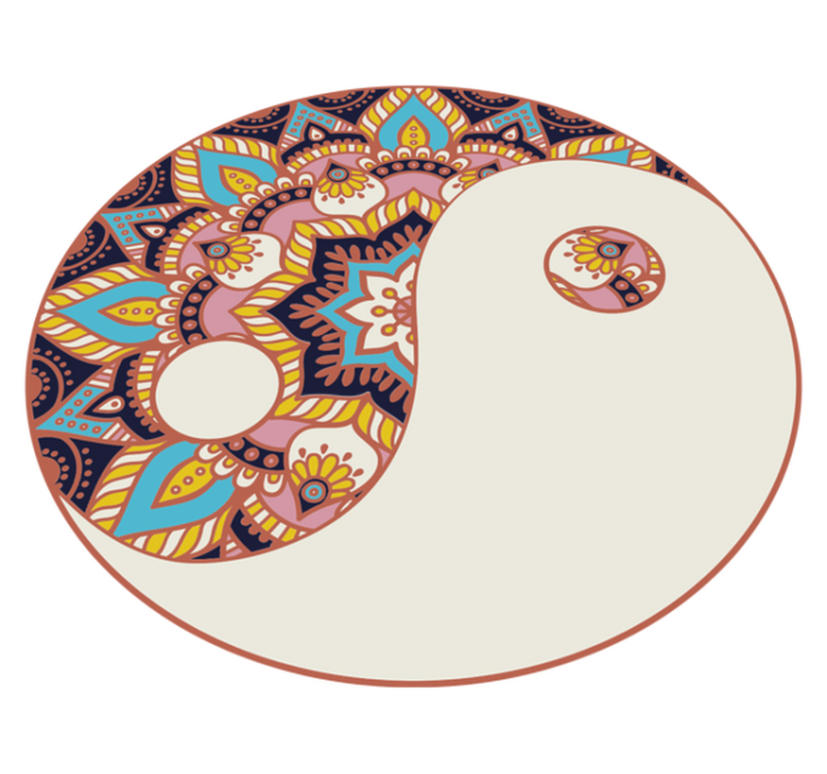 Színes ying yang mandala vinil szőnyeggel - TenStickers