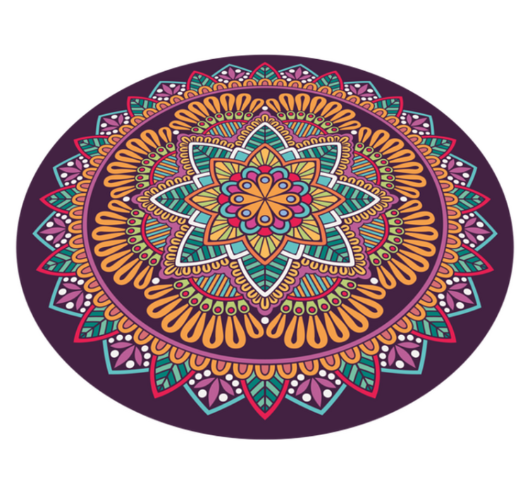 Absztrakt mandala virág alakú mandala vinil szőnyeg - TenStickers