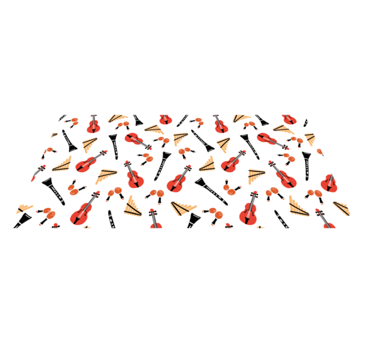 Elegáns zöld hegedű mintás téglalap alakú szőnyeg - TenStickers