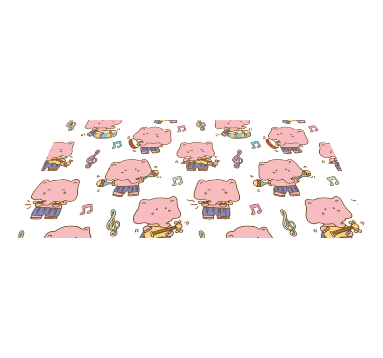 Játékos elefántzenészek vinil szőnyeg gyerekek - TenStickers