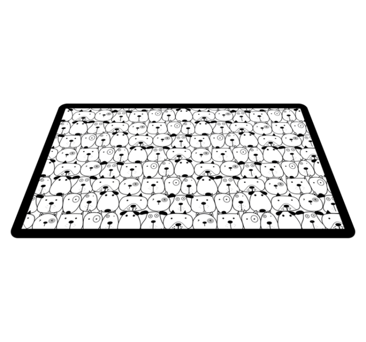 Csodálatos kézzel rajzolt kutya mintás állati szőnyeg - TenStickers