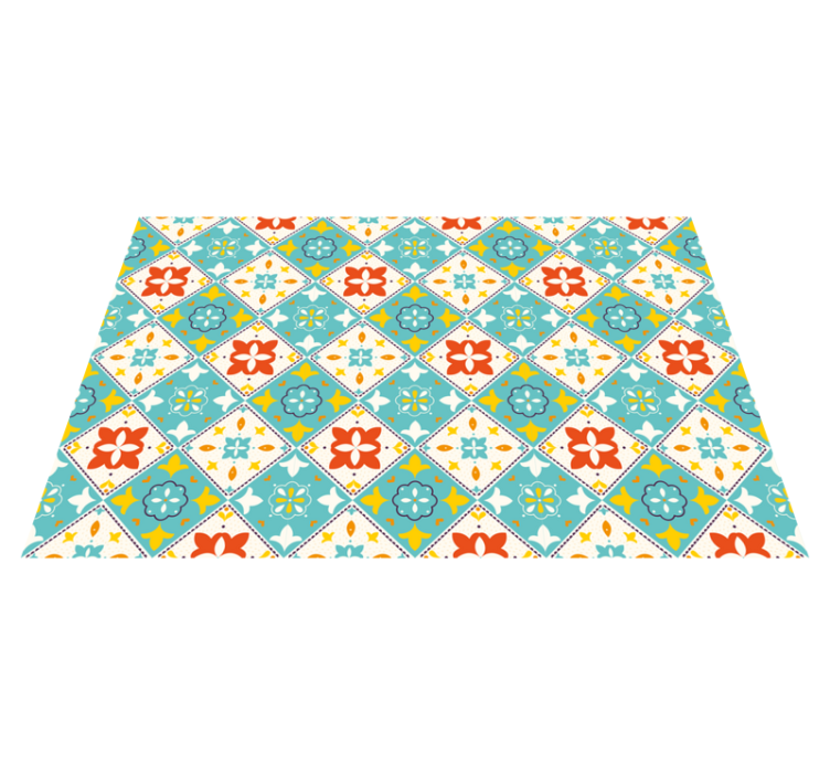 Színes vintage stílusú csempe fürdőszoba padló - TenStickers