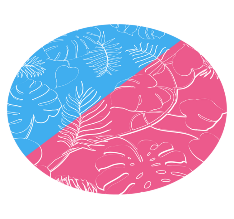 Rózsaszín és kék színű blokkok hagy körkörös szőnyeg - TenStickers