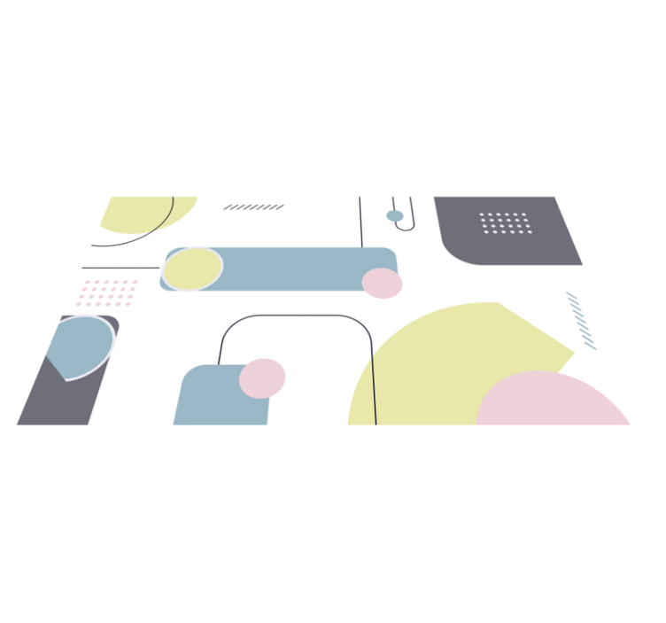 Pasztell geometriai formák vinil szőnyeg geometriai - TenStickers