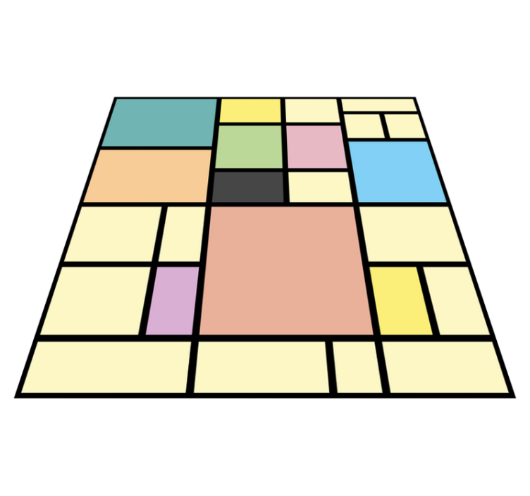 Patchwork pasztell színű blokkok négyzet alakú vinil szőnyeg - TenStickers