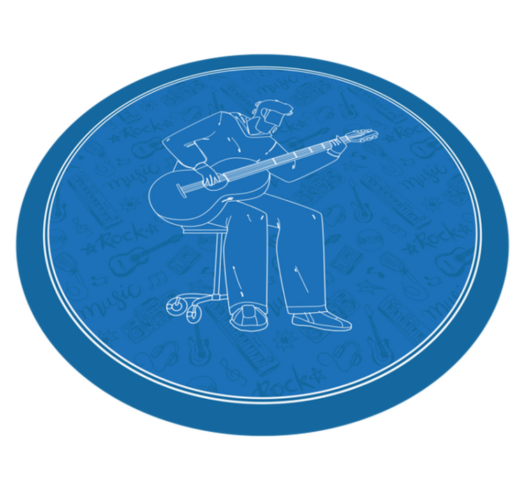 ül gitáros minimalista design modern szőnyeg - TenStickers