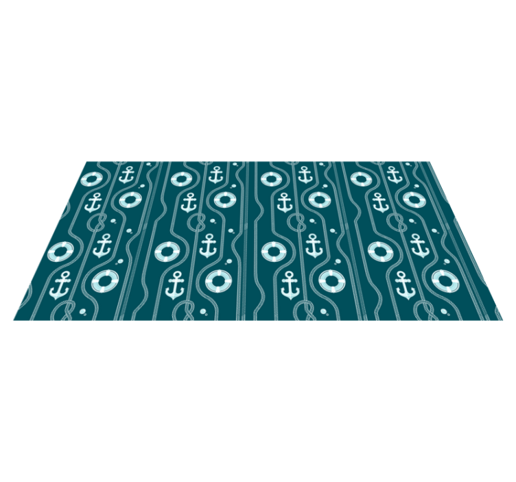 Kék hajózási horgony vinil szőnyeg fürdő esetében - TenStickers