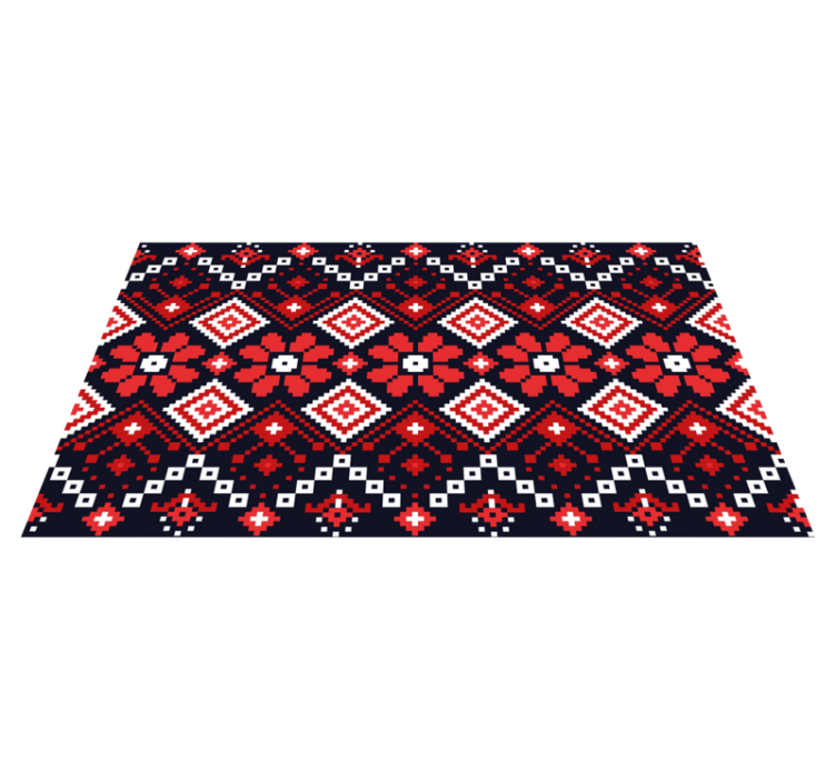 Hagyományos virágminta vinil szőnyeg világtérkép - TenStickers