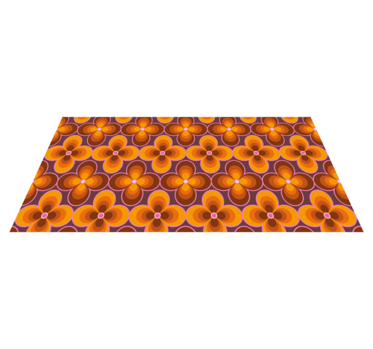 Retro virágmintás vinil szőnyeg szüret - TenStickers