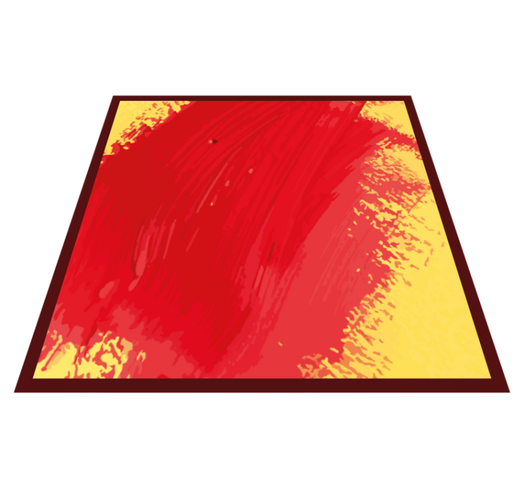 Piros festék sárga háttér négyzet alakú vinil szőnyeg - TenStickers