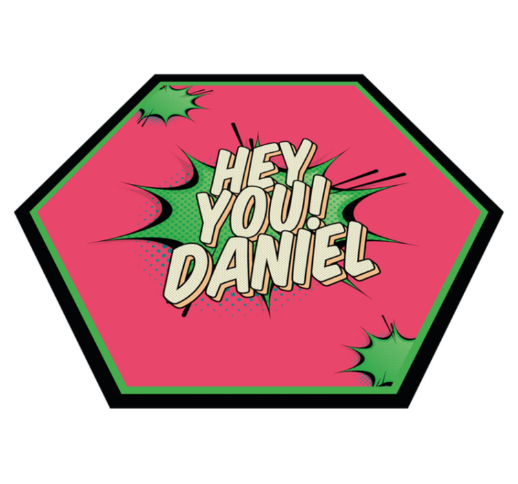 Képregény stílusú üdvözlet Vinil szőnyeg nevekkel - TenStickers