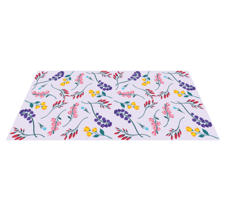 Lila finom mintás vinil szőnyeg virágok és növények - TenStickers