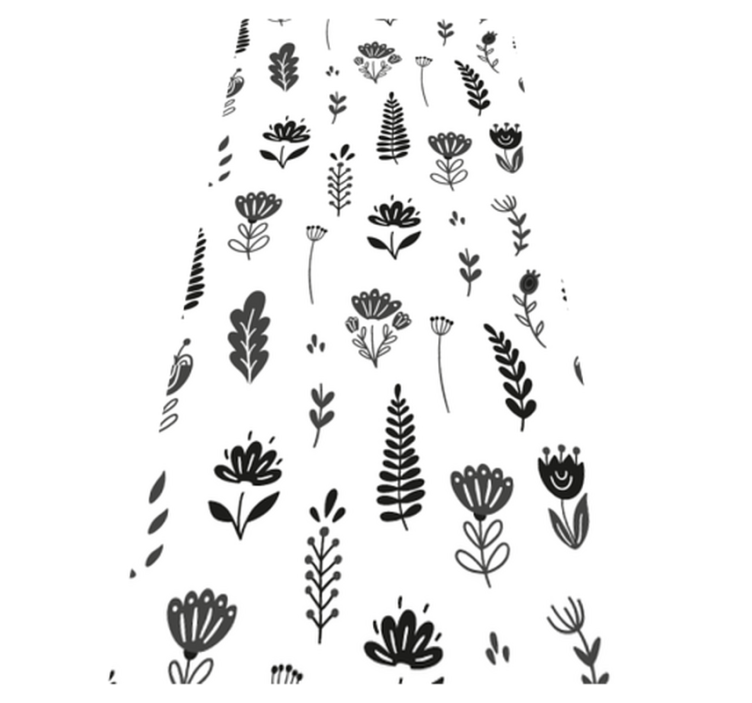 Virágos sziluett minta vinil szőnyeg virágok és növények - TenStickers