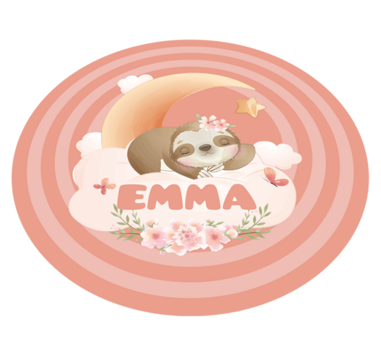 Aranyos lajhár design Vinil szőnyeg nevekkel - TenStickers