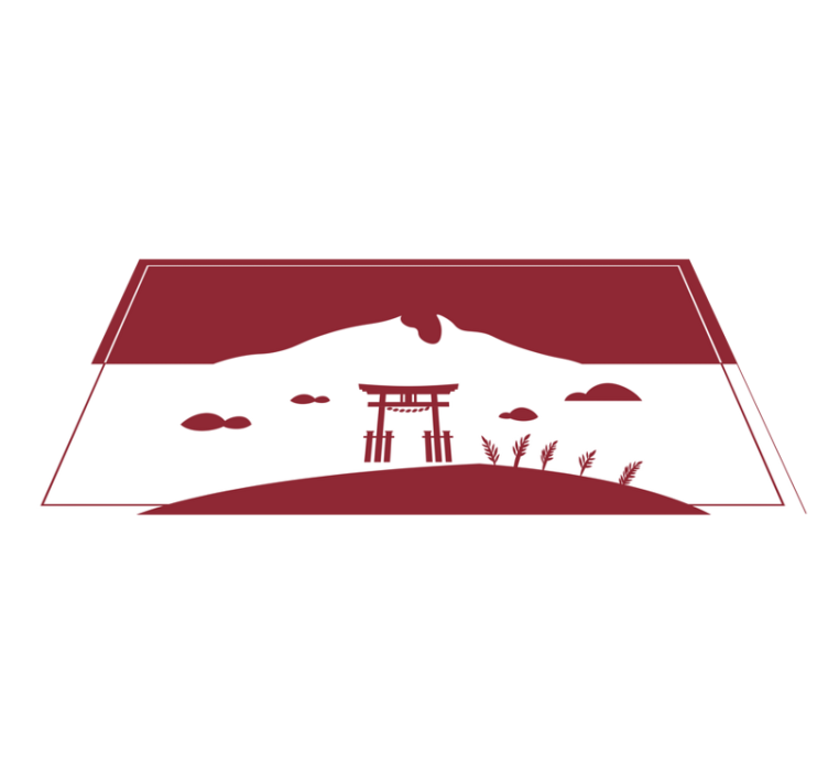 Japán táj vinil szőnyeg világtérkép - TenStickers