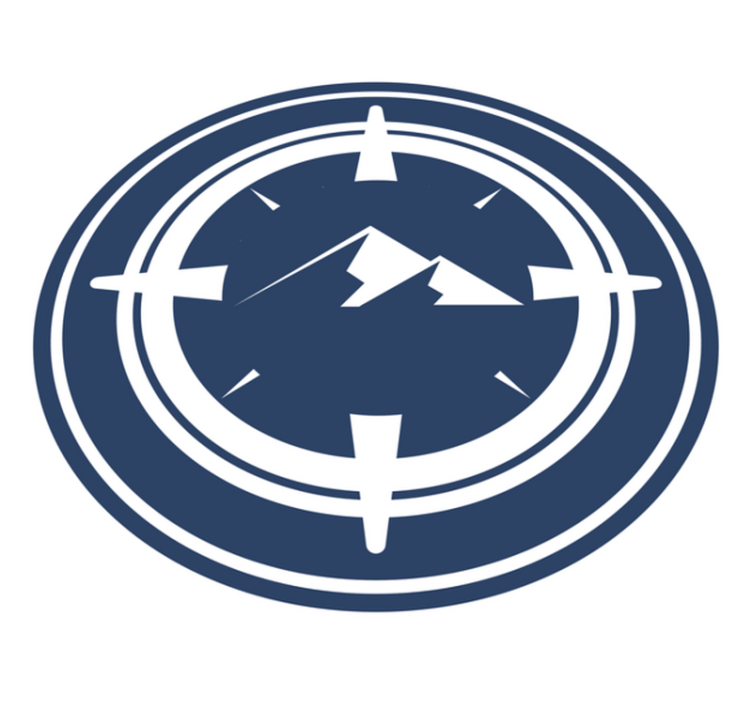 Iránytű hegyi tervezés Vinil szőnyeg kör alakú - TenStickers