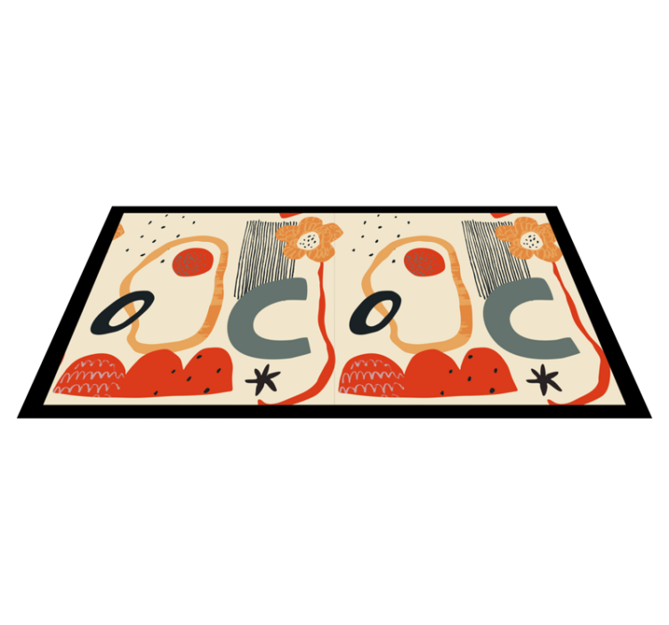 Merész virágos elemek vinil szőnyeg modern - TenStickers