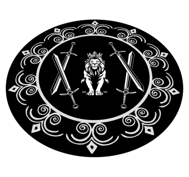 Fenséges oroszlán jelkép Vinil szőnyeg kör alakú - TenStickers