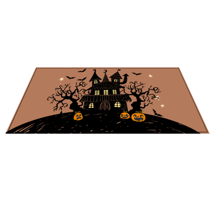 Kísértetjárta ház jelenet vinil szőnyeg halloween - TenStickers