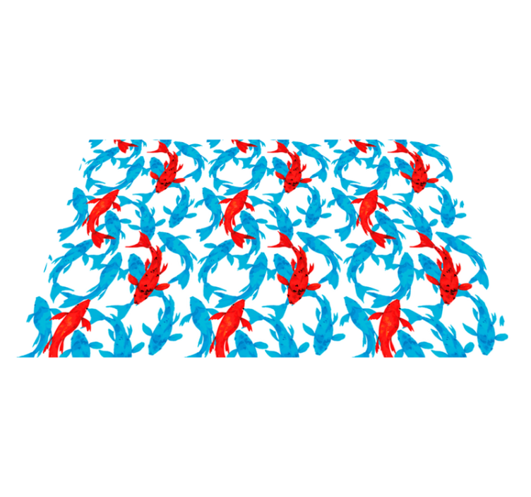 Színes koi hal vinil szőnyeg fürdő esetében - TenStickers