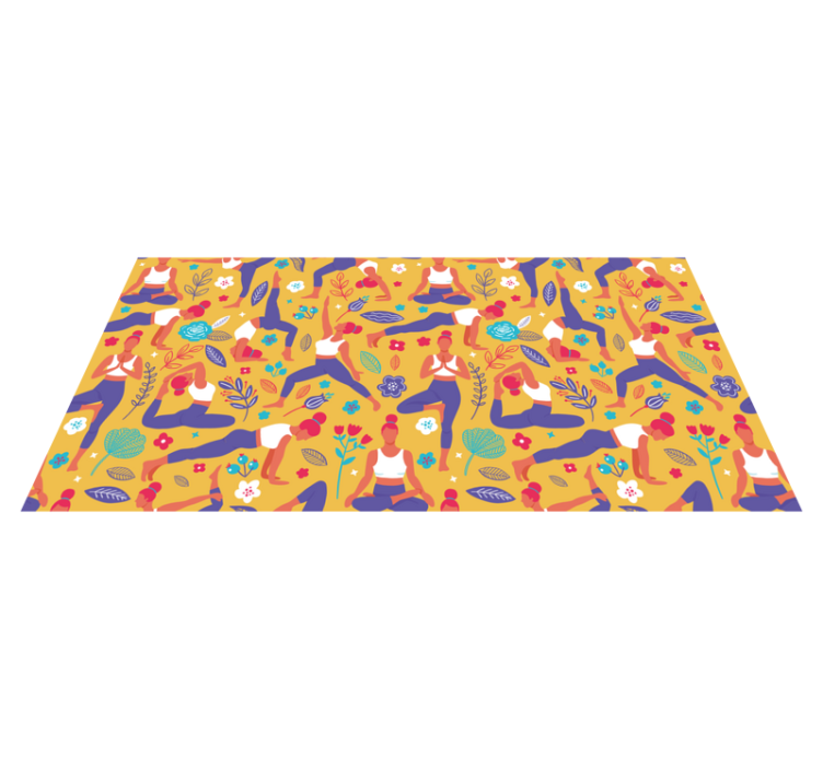 élénk jóga motívumok vinil szőnyeg tinik - TenStickers