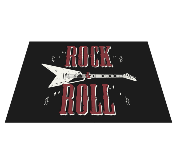 Rock n' roll gitáros hálószoba szőnyeggel - TenStickers