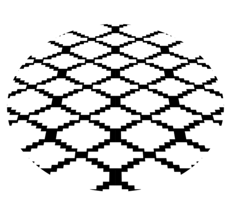 Modern fekete-fehér vinil szőnyeg geometriai - TenStickers