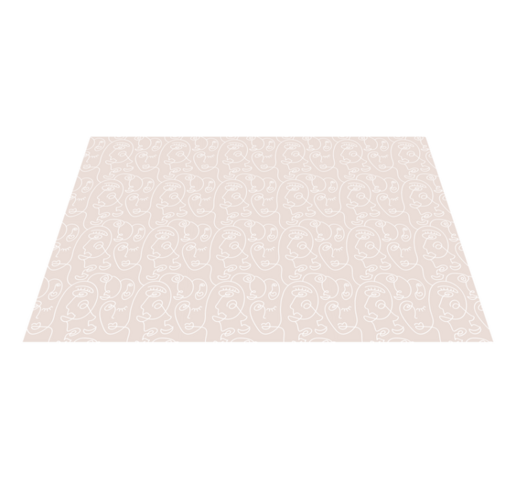 Minimalista vonal arcképek vinil szőnyeg modern - TenStickers