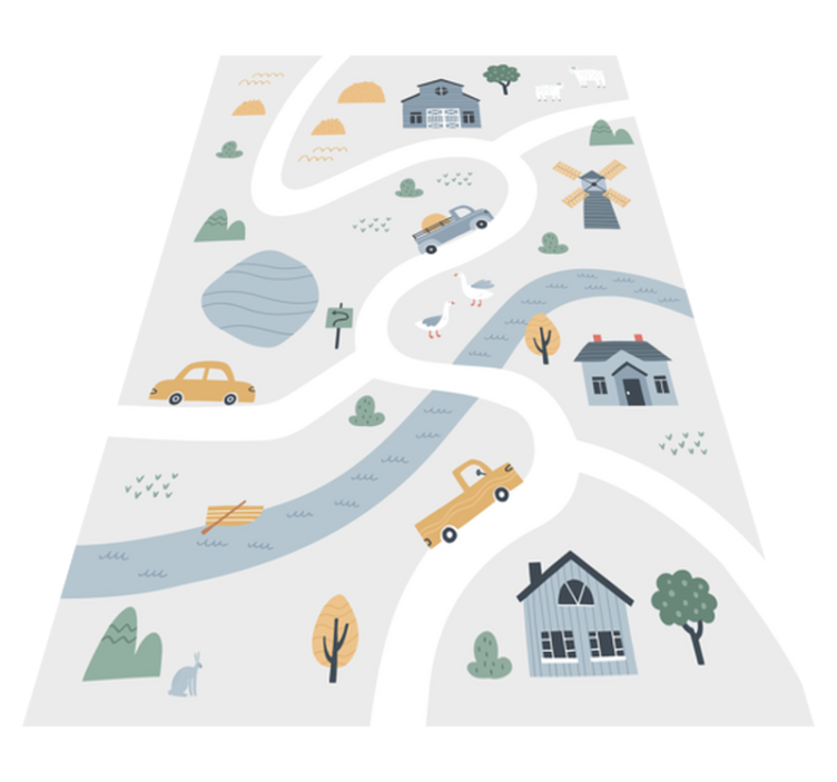 vinil szőnyeg utak játékos útpálya kialakítás - TenStickers