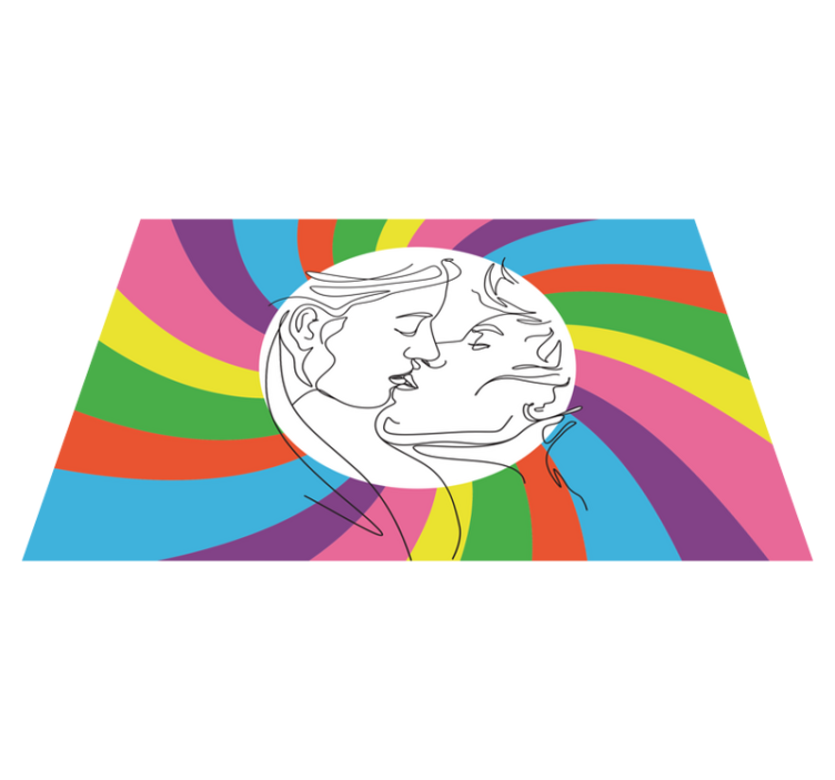 vinil szőnyeg mások színes csók sziluett - TenStickers