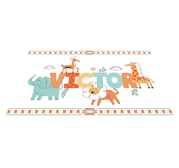 Személyre szabott szafari téma Vinil szőnyeg nevekkel - TenStickers