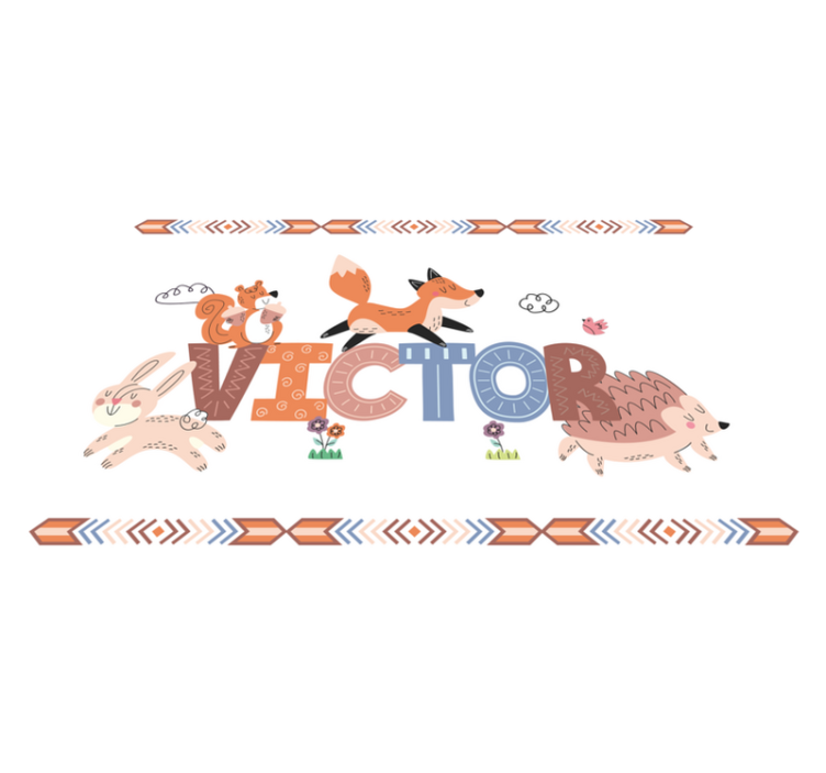 Vinil szőnyeg nevekkel testreszabható lények - TenStickers