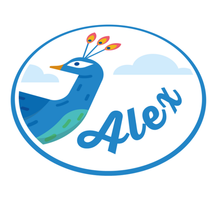 Személyre szabható páva Vinil szőnyeg nevekkel - TenStickers