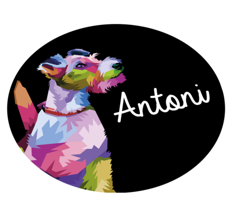 Színes kutya portré Vinil szőnyeg nevekkel - TenStickers