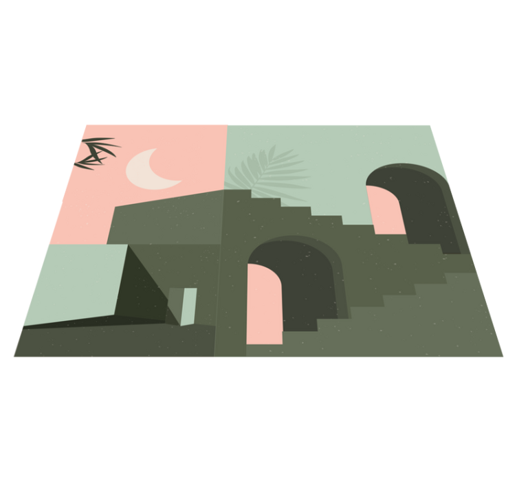 Minimalista absztrakt táj vinil szőnyeg minimalista - TenStickers